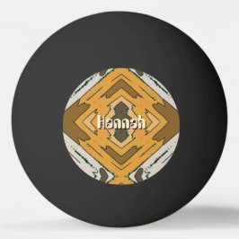Aangepaste naam geometrisch rustiek bruin goud pingpongballen