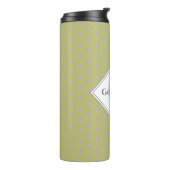 Aangepaste Naam Geometrische Warm Neutral Polka Do Thermosbeker (Gedraaid links)