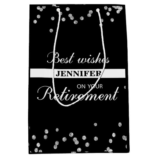 Aangepaste naam, gepensioneerde gefeliciteerd zwar medium cadeauzakje (Voorkant)