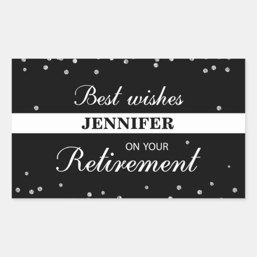 Aangepaste naam, gepensioneerde gefeliciteerd zwar rechthoekige sticker (Voorkant)