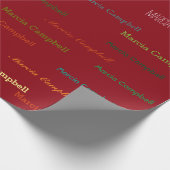 aangepaste naam gepersonaliseerd patroon cadeaupapier (Hoek)
