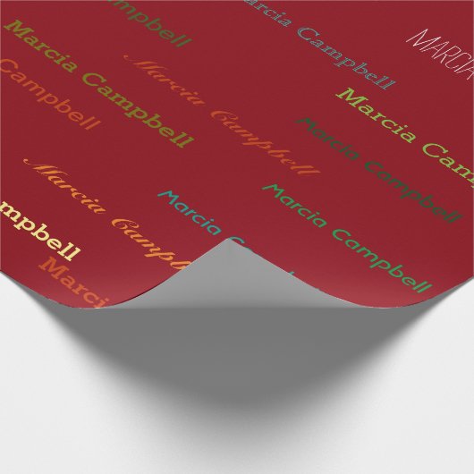 aangepaste naam gepersonaliseerd patroon cadeaupapier (Hoek)
