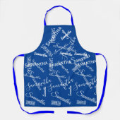 Aangepaste naam gepersonaliseerd patroon herhalend schort (Voorkant)