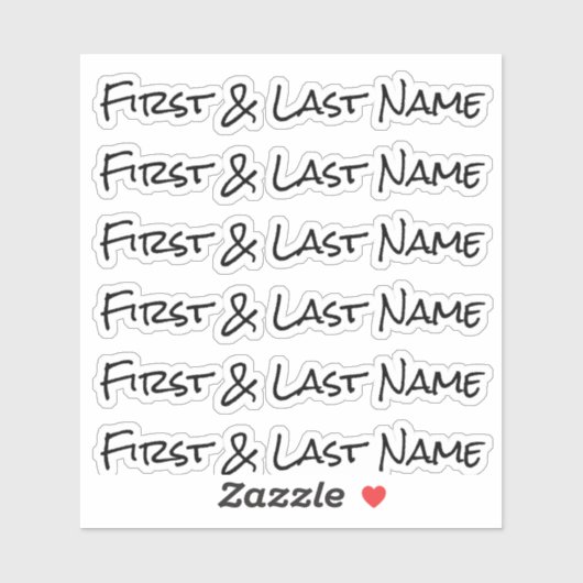 AANGEPASTE NAAM — Gepersonaliseerde labels Sticker (Vel)