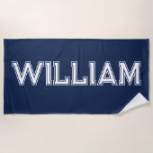 Aangepaste naam Gepersonaliseerde Pool Verjaardag Strandlaken (Voorkant)