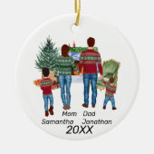 Aangepaste naam Gepersonaliseerde Waterverf Keramisch Ornament (Voorkant)