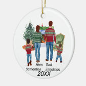 Aangepaste naam Gepersonaliseerde Waterverf Keramisch Ornament (Links)