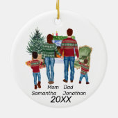 Aangepaste naam Gepersonaliseerde Waterverf Keramisch Ornament (Achterkant)