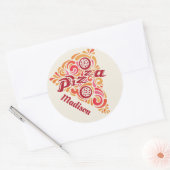 Aangepaste naam gestileerde pizza stickers (Envelop)