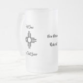 Aangepaste Naam Gift New Mexico Zia Sun Matglas Bierpul (Voorkant links)
