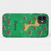 Aangepaste naam giraffe green candy bows Case-Mate iPhone case (Achterkant (horizontaal))