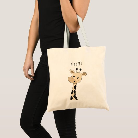 Aangepaste naam Giraffe Kinder Tote Bag (Voorkant (product))
