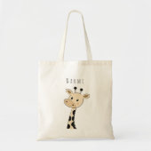 Aangepaste naam Giraffe Kinder Tote Bag (Voorkant)