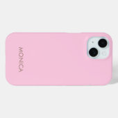 Aangepaste naam girly roze Case-Mate iPhone case (Achterkant (horizontaal))