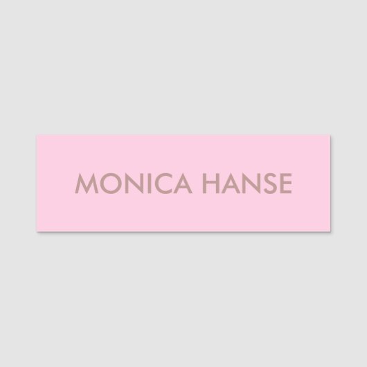 Aangepaste naam girly roze naamplaatje (Voorkant)