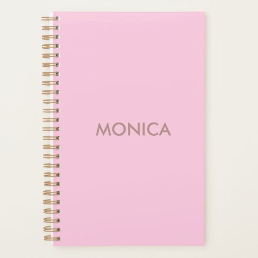 Aangepaste naam girly roze planner (Voorkant)