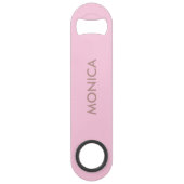 Aangepaste naam girly roze speed flessenopener (Voorkant)