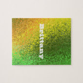 Aangepaste naam glanzende gele groene verloopkunst legpuzzel (Horizontaal)
