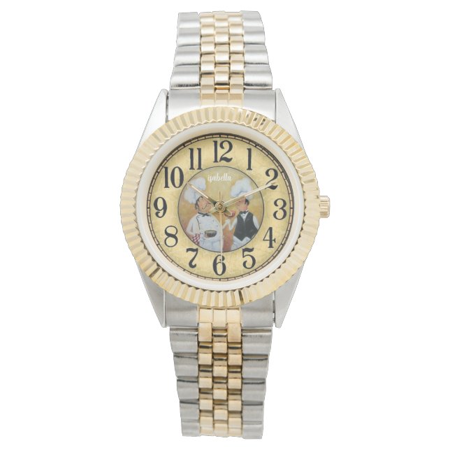 Aangepaste naam Glitter Strap Watch Horloge (Voorkant)