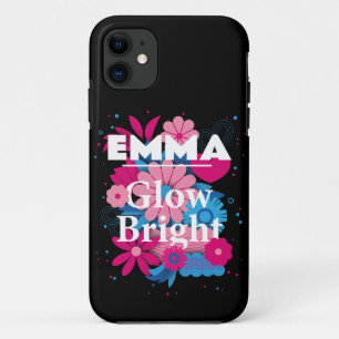 Aangepaste Naam Glow Bright Bloemen Gepersonalisee iPhone 11 Hoesje