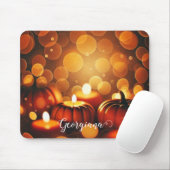 Aangepaste naam Glowing Pumpkins Autumnal Bokeh Ef Muismat (Met muis)