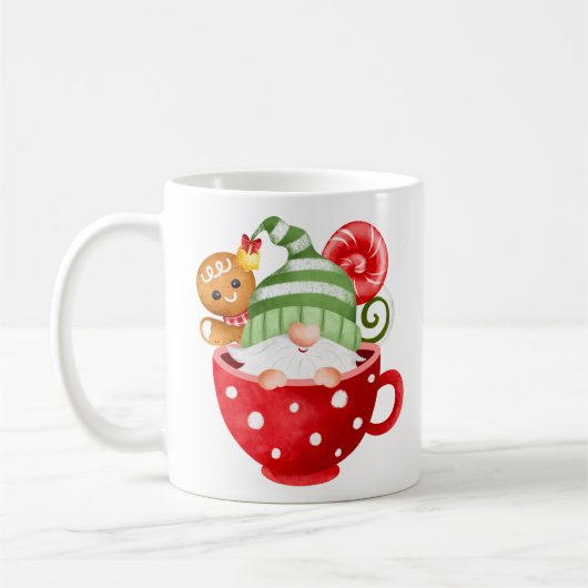 Aangepaste naam Gnome en Gingerbrood Cacao Mok (Links)