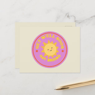 Aangepaste naam goed snel tekst zon op paarse briefkaart