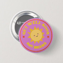 Aangepaste naam goed snel tekst zon op paarse ronde button 5,7 cm