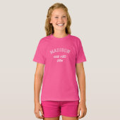 Aangepaste Naam Goede Vibes Crew Roze Graphic T-shirt (Voorkant volledig)