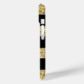 Aangepaste naam Gold Glitter Black Stripes Case-Mate iPhone Case (Achterkant / Links)