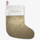 Aangepaste naam Gold Glitter Small kerststop Kleine Kerstsok (Voorkant)
