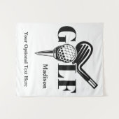 Aangepaste Naam Golf Wandkleed (Voorkant (horizontaal))