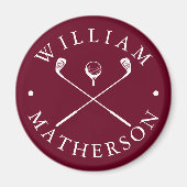 Aangepaste naam Golfclubs Bourgondië en Wit Magneet (Voorkant)