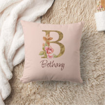 Aangepaste naam goud folie blush roze rozen letter