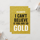 Aangepaste naam Goud Modern 50ste verjaardag Kaart (Voorkant / Achterkant in situ)