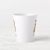 Aangepaste Naam Gouden Folie Blush Roze Rozen Lett Latte Mok (Voorkant)