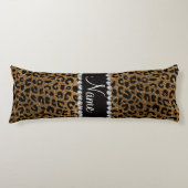 Aangepaste naam goudglitter-cheetah-druk lichaamskussen (Voorkant)
