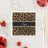 Aangepaste naam goudglitter-cheetah-druk servetten (Insitu)