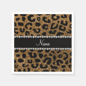 Aangepaste naam goudglitter-cheetah-druk servetten (Voorkant)