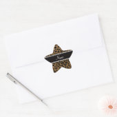 Aangepaste naam goudglitter-cheetah-druk ster sticker (Envelop)
