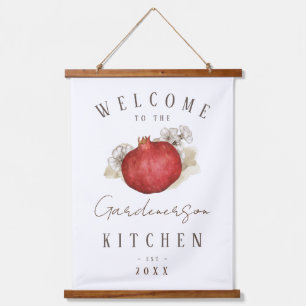 Aangepaste naam Granaatappel Fruit Kitchen Art Hangend Wandkleed