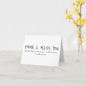 Aangepaste naam Grappig Ik mis je / Ik mis je Kaart (Gele Bloem)