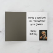 Aangepaste naam Grappige Verjaardag Geen bril nodi Kaart (Binnen)