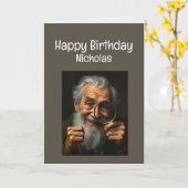 Aangepaste naam Grappige Verjaardag Geen bril nodi Kaart (Gele Bloem)