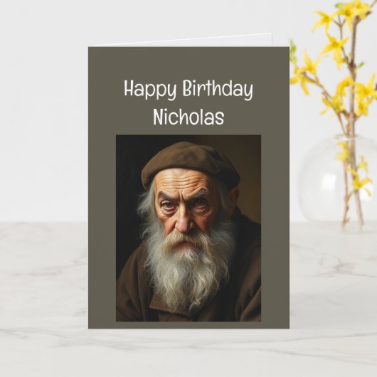 Aangepaste naam Grappige verjaardag oude mensen ch Kaart (Gele Bloem)