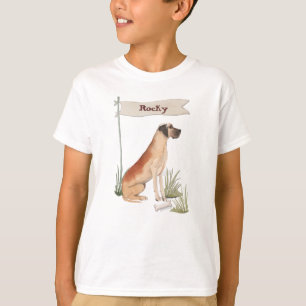Aangepaste naam: Great Dane Pet Dog T-shirt