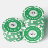 Aangepaste naam Green & White Las Vegas Denominati Poker Chips (Opstapeling)