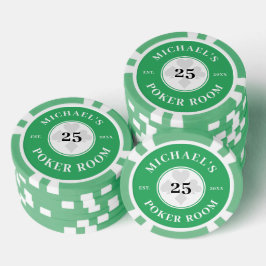 Aangepaste naam Green & White Las Vegas Denominati Poker Chips