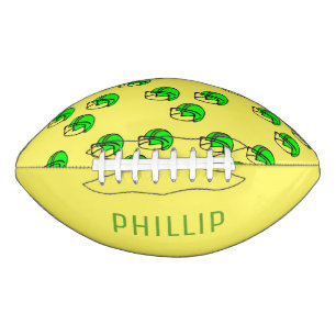 Aangepaste naam groen footballs helm geel