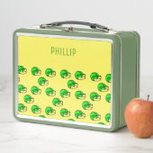 Aangepaste naam groen footballs helm geel (In situ)